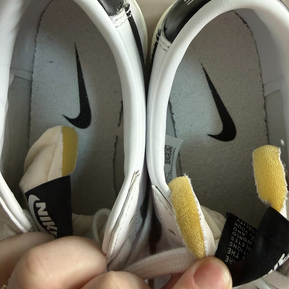 Nike White and Black Low-Top Swoosh Sneakers - Picture 6 of 7